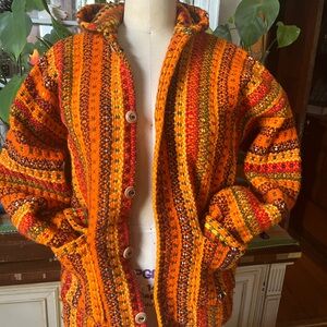 Handmade Orange Woven Jacket Drug Rug